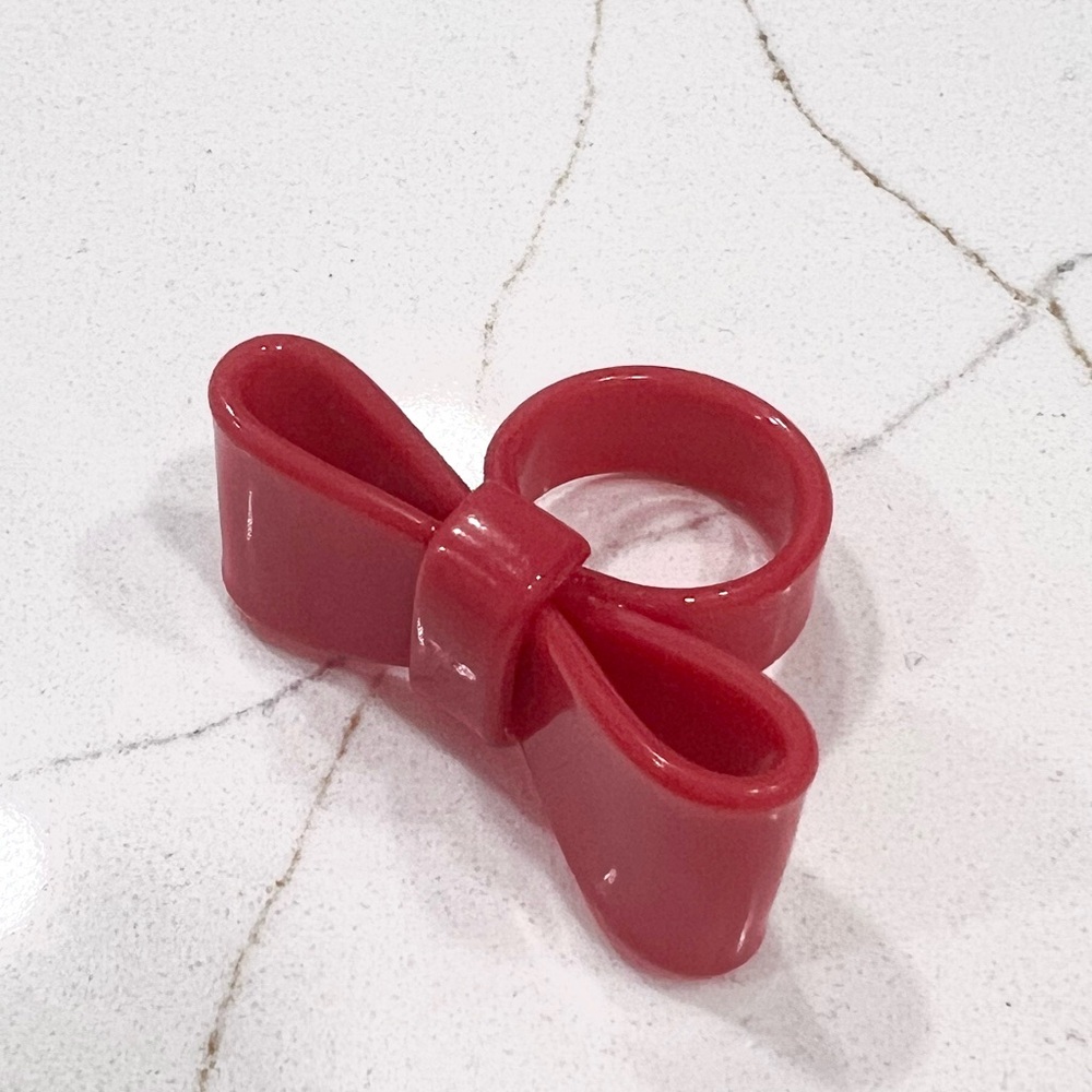 Pink Bow Ring - fun girly statement ring - Picture 3 of 3